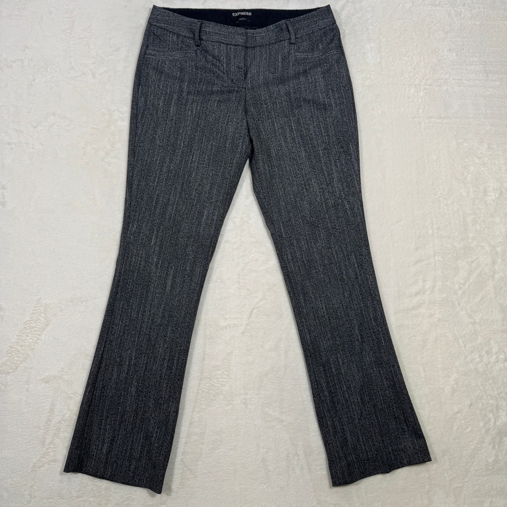 Express Dress Pants Womens 4S Gray Columnist Bootcut Textured Mid Rise Stretch